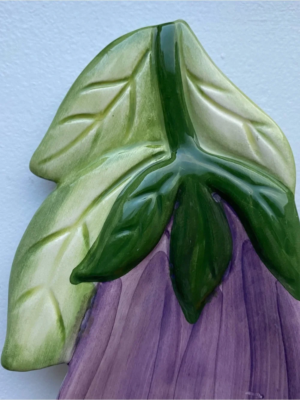 Eggplant Ceramic Spoon Rest La Ceramica Italy Purple Holder Kitchen EUC Italian